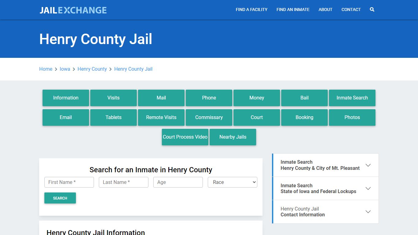 Henry County Jail Roster Lookup, IA, Inmate Search