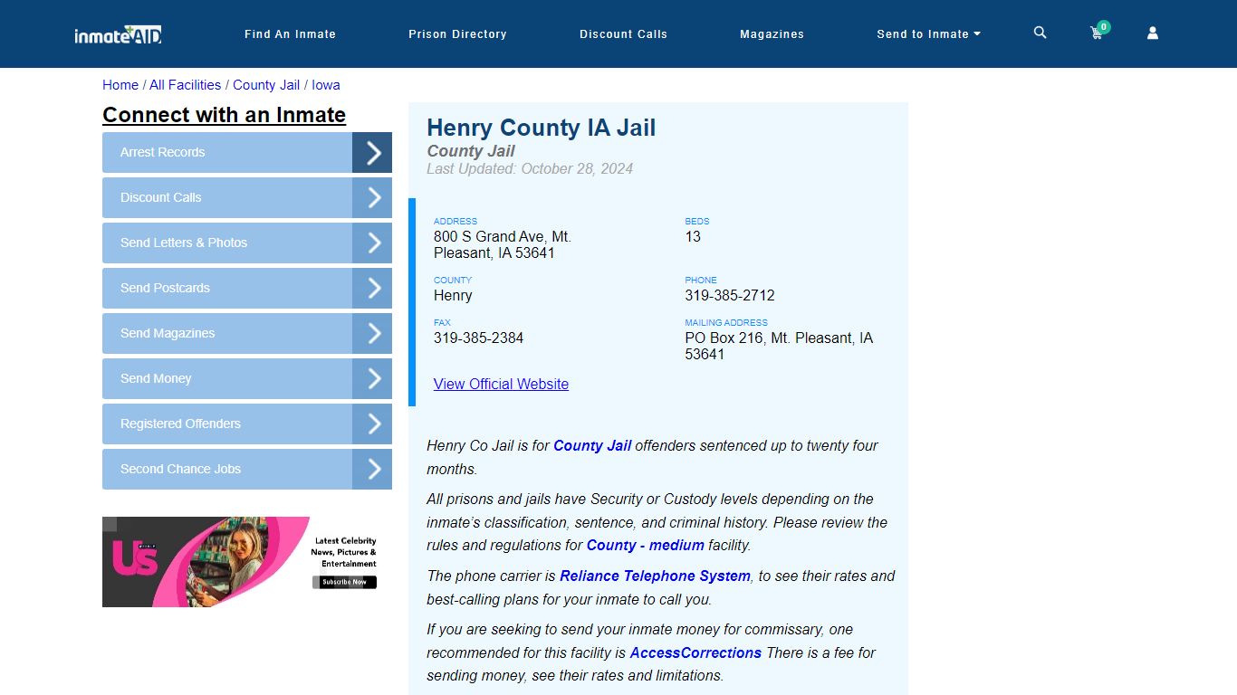 Henry County IA Jail - Inmate Locator